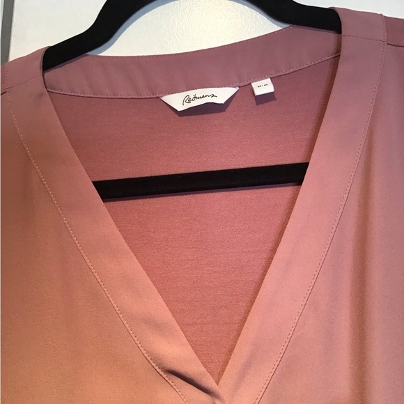 Reitmans Dusty Rose Women’s Long Sleeves Top 2 different Fabrics Size USM - Picture 8 of 10